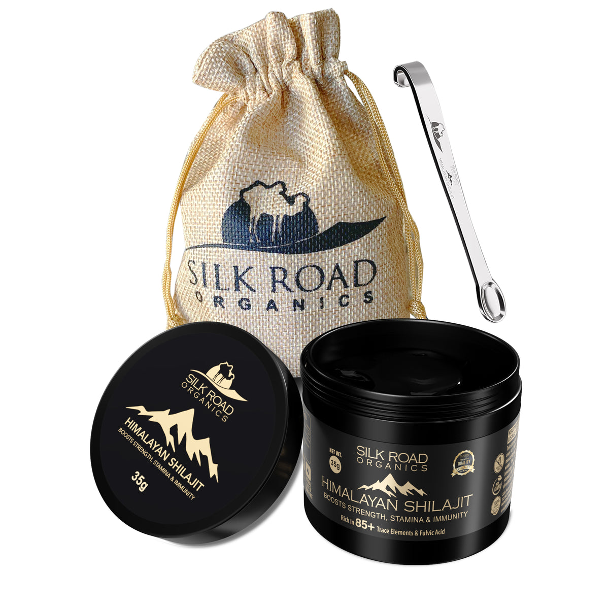 🌿 Pure Himalayan Shilajit Resin | Mineral-Rich Natural Resin | Measuring Spoon Included